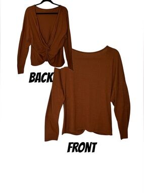 Forever 21 sweaters with knot open back rust color size 2XL